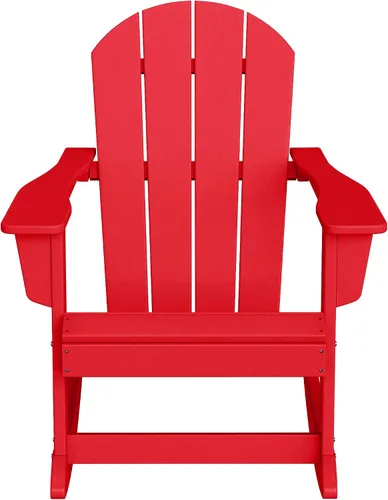 Vista 116 de WestinTrends Silla mecedora Malibu de poliéster para exterior/patio Adirondack, Negra