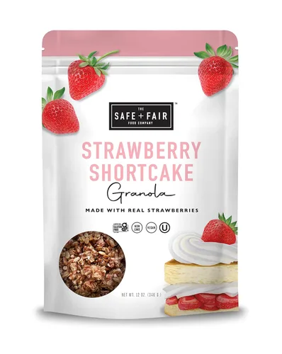 Vista 20 de Safe + Fair All American Granola – Snack sin gluten y vegano – Avena integral con fresas reales, arándanos y arándanos rojos – Sin OMG, kosher, sin