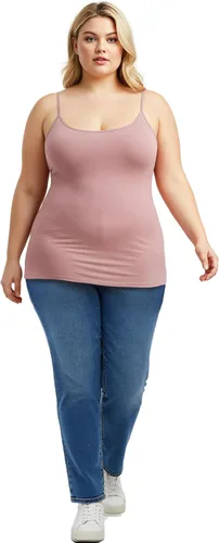 Vista 325 de Emmalise Camisola larga casual básica para mujer, con tirantes ajustables, top en capas