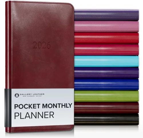 Vista 87 de Gallery Leather Agenda mensual grande 2026-2027 Acadia Navy Acadia Marina