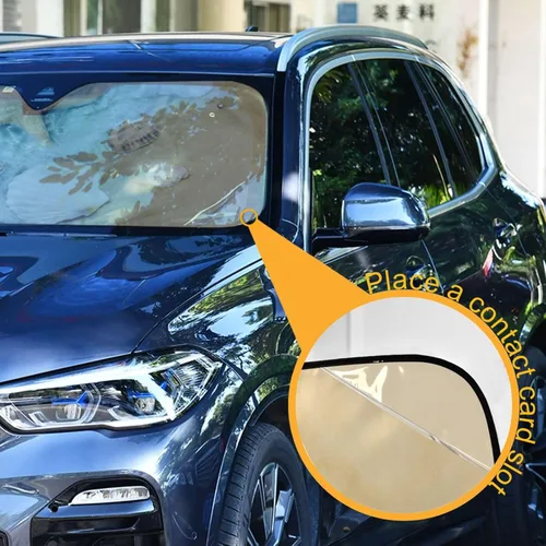 Vista 5 de Parasol plegable reflectante para parabrisas de automóvil, diseño de estrella de mar, concha, verano, playa, bloquea los rayos UV