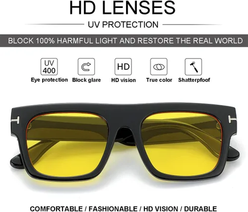 Vista 4 de NIDOVIX Gafas de sol cuadradas clásicas vintage para hombres y mujeres, marco grande, retro de los años 70, protección UV400