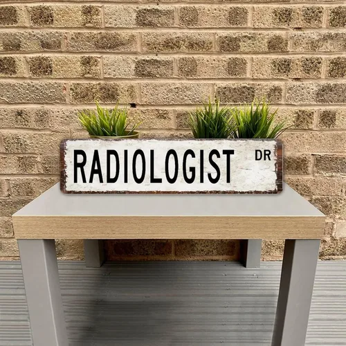 Vista 3 de Radiologist DR Career - Letrero de metal vintage retro, radiólogo, DR, letrero de aluminio personalizado, regalo radiólogo, placa de metal para bar