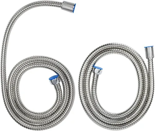 Vista 9 de Manguera de ducha de 60 pulgadas de acero inoxidable de mano de repuesto con tuerca de latón, extensión de manguera de ducha flexible larga