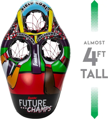 Vista 3 de Franklin Sports Juego de lanzamiento de objetivos de fútbol para niños, juguete inflable de tiro con mini pelotas de fútbol suaves - Divertido juego