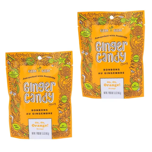 Vista 25 de Gem Gem Caramelos de jengibre masticables de sabor a limón, muestras de degustación de 1.25 oz