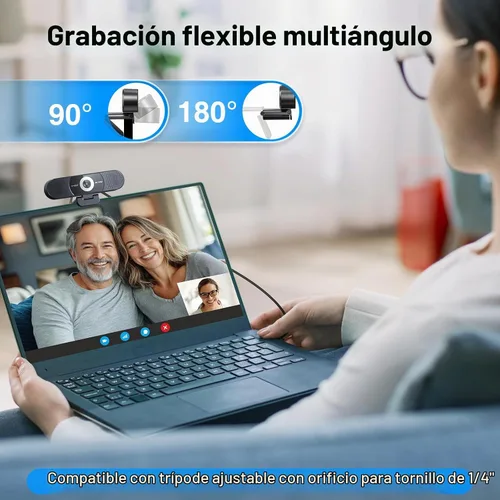 Vista 5 de EMEET C980 PRO Cámara web 4K 3-en-1 con micrófono y altavoz, cámara web de gran angular de 60°-98° con 4 micrófonos con cancelación de ruido, 2