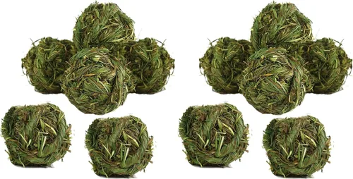 Vista 8 de Hamiledyi Pelota masticable de conejo Timothy Grass Molienda de animales pequeños, juguete masticable para conejos, conejos, hámster, conejillos