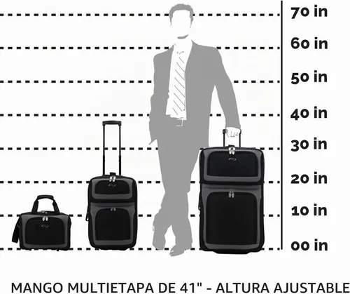 Vista 4 de U.S. Traveler New Yorker - Equipaje ligero expandible con ruedas, color negro, juego de 3 piezas