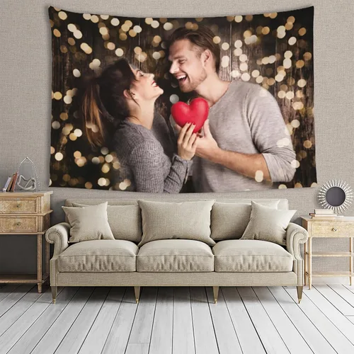 Vista 4 de HTYJFIG Tapiz personalizado para subir imágenes, tapiz de fondo personalizado, regalos personalizados para decoración del hogar y dormitorio