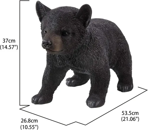 Vista 2 de Misc Estatua caminante de cachorro de oso negro poliresina