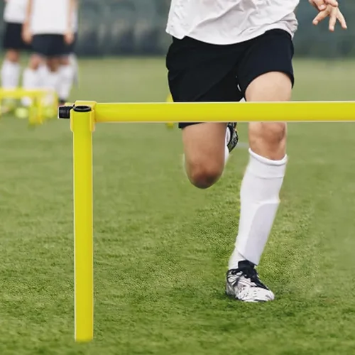Vista 6 de Juego de equipos de entrenamiento de agilidad, palos de fútbol extraíbles con base de inyección de agua y arena, palos de entrenamiento