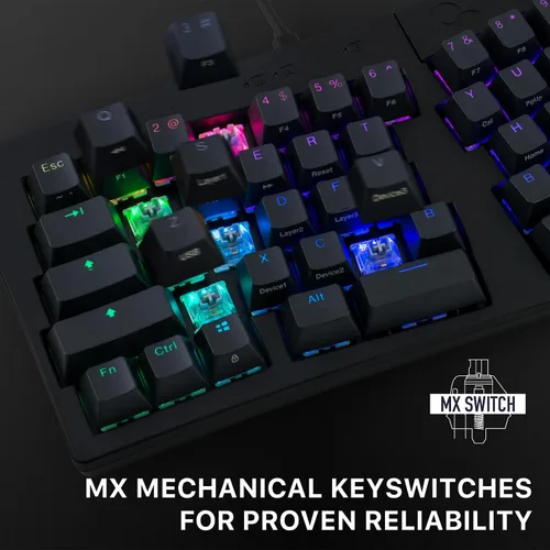 Vista 2 de BAROCCOMiSTEL MD600 Alpha BT RGB Teclado mecánico negro, 60% diseño Split-Alice, teclado PBT de doble disparo (transparente), Bluetooth5.0
