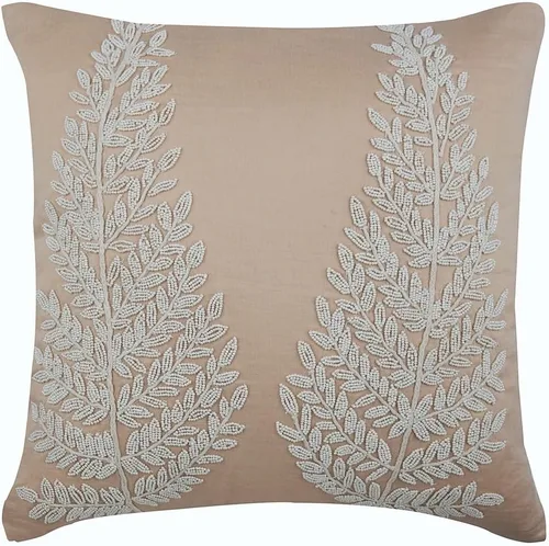 Vista 32 de HomeCentric Funda de almohada geométrica beige, 12 x 12 pulgadas, cuadrado de lino y algodón, círculos contemporáneos de Pascua, círculo de la vida