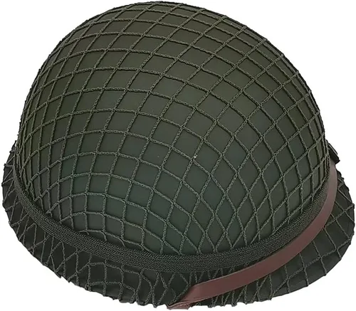 Vista 2 de WWII US WW2 Army M1 Casco de acero con red/lona correa de barbilla DIY pintura
