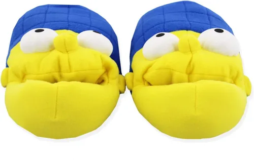Vista 3 de The Simpsons Novedosas pantuflas de felpa para mujer 3D Marge Simpson Face Slippers