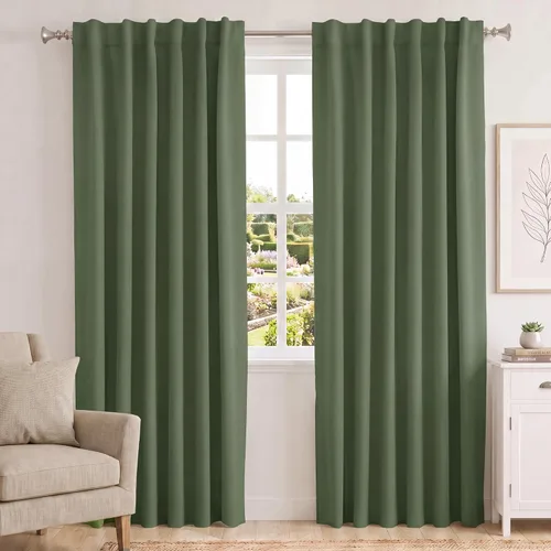 Vista 39 de Turquoize Cortinas Opacas con Aislamiento Térmico Paneles de Tratamiento de Ventanas con Bolsillo para Barra Paneles de Ventana para Ventanas