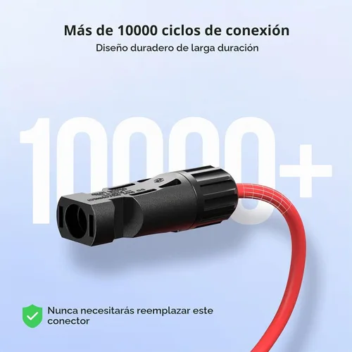 Vista 5 de Conectores solares de Bateria Power 30A en Y-Rama, cable adaptador paralelo de panel solar, conectores de cable de panel solar en par para panel