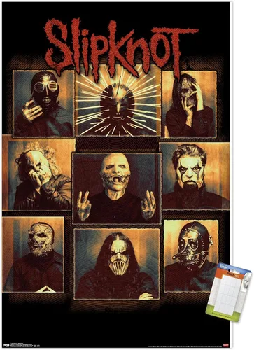 Vista 13 de Slipknot - Póster de pared a prueba de balas, 22.4 pulgadas de largo x 14.7 pulgadas, versión enmarcada en madera de granero