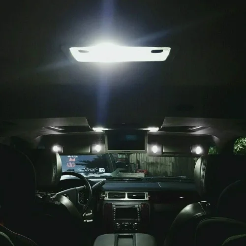 Vista 6 de Kit de accesorios de luz interior LED para Chevy Tahoe Suburban GM Yukon Cadillac Escalade 2000-2014 6000 K blanco mapa cúpula visera, bombillas