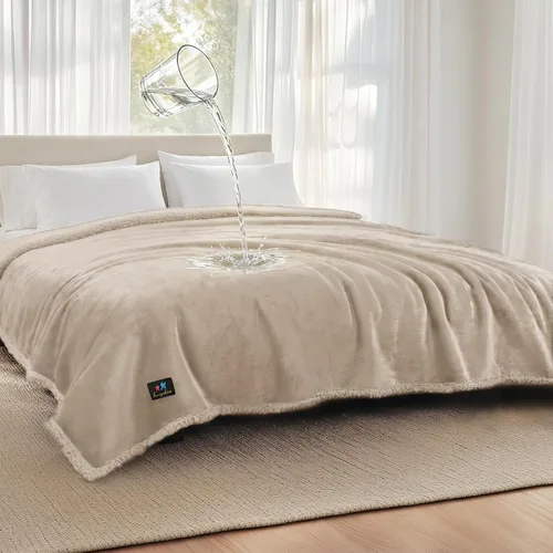 Vista 32 de Cobija impermeable para mascotas, a prueba de líquidos y orina, para sofá, cama, sillón, reversible, vellón, forro polar, protector de muebles