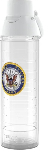 Vista 13 de Tervis Vaso aislado de doble pared con logotipo azul marino fabricado en Estados Unidos mantiene las bebidas frías y calientes, 10 onzas, ondulado