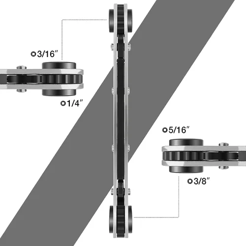 Vista 4 de Llave de servicio HVAC con adaptador de broca hexagonal Kit de herramientas para reparación de equipos de refrigeración de aire acondicionado 3/16
