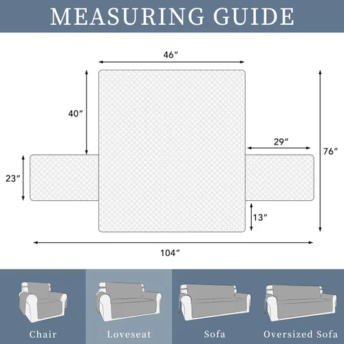 Vista 6 de ISSUNTEX Fundas de sofá de dos plazas con doble protección 100% impermeables para sala de estar, fundas para sofá de 2 cojines, protector de muebles