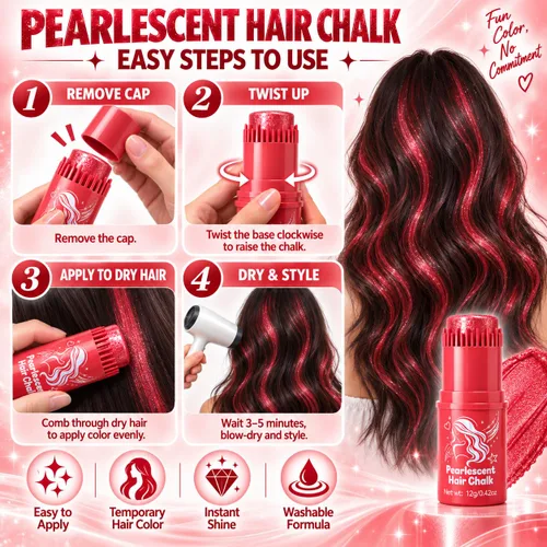 Vista 5 de Red Temp - Tinte en barra para el cabello, resistente al agua, no Rojo