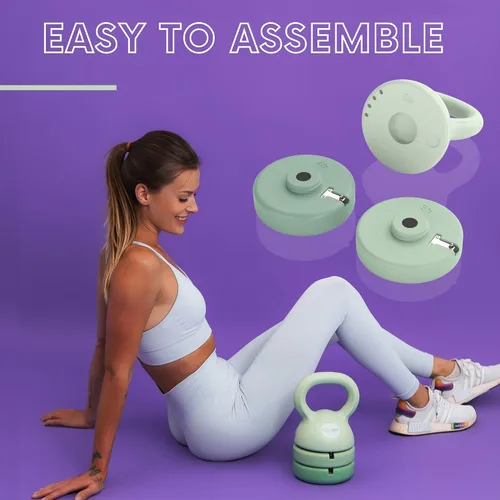 Vista 5 de Polyfit Adjustable Kettlebell 5 lb - 12 lb Kettlebells Weights Set for Home Gym Kettle Bell Sets for Women at Home