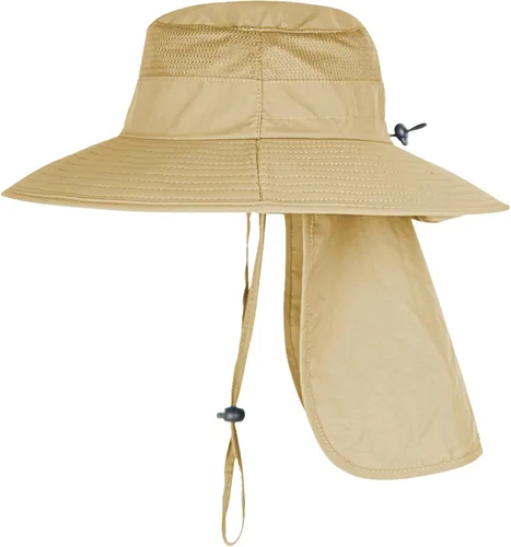 Vista 2 de ZOORON Sombreros de sol para hombres y mujeres con solapa para el cuello Caqui