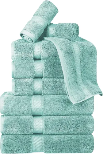 Vista 98 de BNM Toallas de Algodón Egipcio de Peso Pesado, Ideales para Baño, Ducha, Spa, Hotel, 800 GSM, Toallas Faciales/de Aseo, Toallas de Mano, Toallas