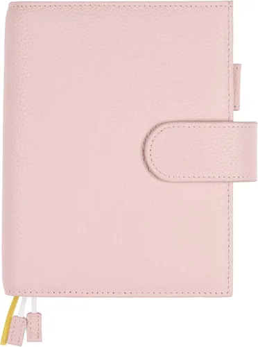 Vista 26 de A5 Funda de cuero para planificador de Hobonichi Cousin, Stalogy, Midori, Leuchtturm1917, y más - con presilla para bolígrafo, ranuras para Negro