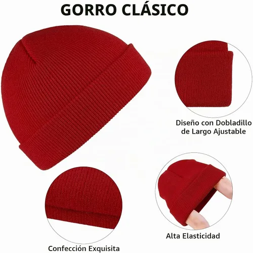 Vista 3 de Cooraby Gorro Beanie de Invierno Cálido Sombreros de Punto Suave para Hombres o Mujeres