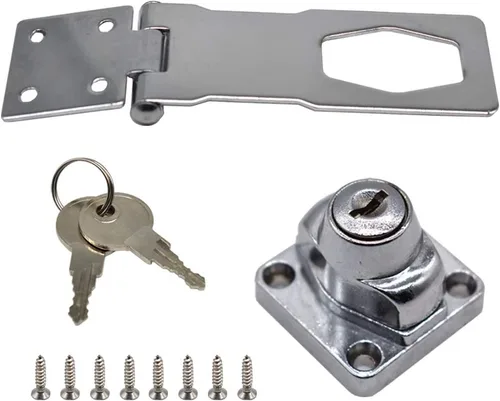 Vista 4 de 2 cerraduras de cerrojo con llave de 4 "x 1-5/8" pestillo de seguridad cerradura de puerta con llave