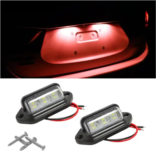 Vista 10 de 2 piezas de luz LED para matrícula, lámpara de matrícula impermeable de 12V/24V con 6-SMD, luz trasera para la mayoría de los coches, camiones