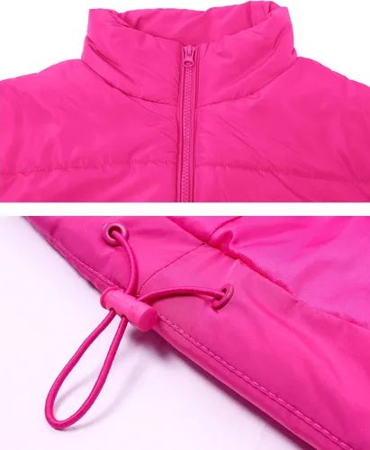 Vista 5 de APAFES Chaleco acolchado de invierno para mujer, ligero, cuello alto, manga corta, acolchado, con bolsillos