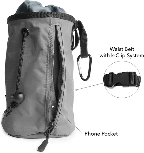 Vista 4 de Bolsa de tiza para escalada en roca Bolsa de tiza Bouldering para equipo de escalada en roca Disco Golf Chalk Bag Disc Golf Bolsas de tiza