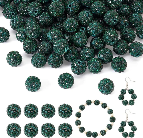 Vista 28 de Beadthoven - 100 cuentas de diamantes de imitación de arcilla de 0.394 pulgadas para la fabricación de joyas, cuentas de bola de disco de cristal