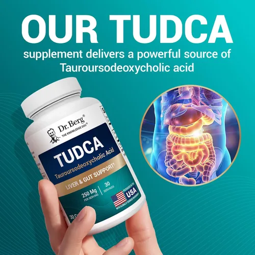 Vista 11 de Dr. Berg Suplemento TUDCA (ácido tauroursodeoxycólico) - Fórmula Poderosa para la Salud del Hígado, Flujo Biliar, Apoyo a la Vesícula Biliar y Salud