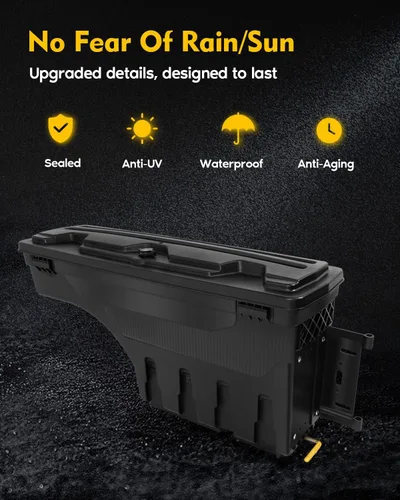 Vista 3 de OCPTY Caja de almacenamiento con cerradura para caja de camioneta lateral del pasajero, compatible con Ford F-150 2015-2022 Caja de almacenamiento