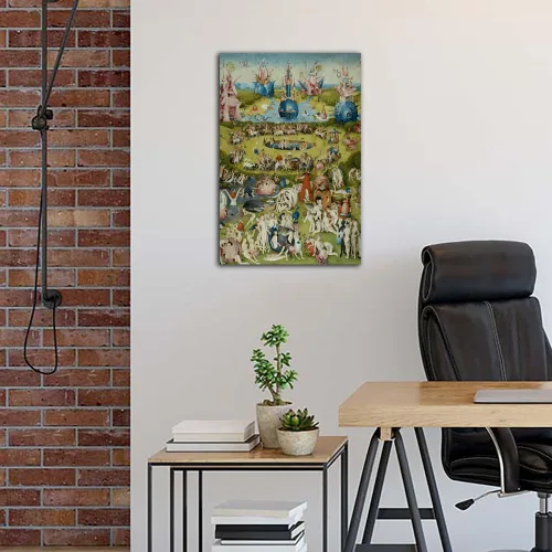 Vista 6 de QUNYAAE Hieronymus Bosch The Garden of Earthly Delights Poster Decorative Painting Canvas Wall Art Living Room Posters Bedroom Painting