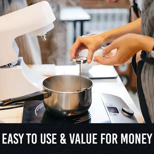 Vista 6 de Termómetro de caramelo con clip para olla - Termómetro de aceite para freír profundo para freír y fabricación de velas - Negro