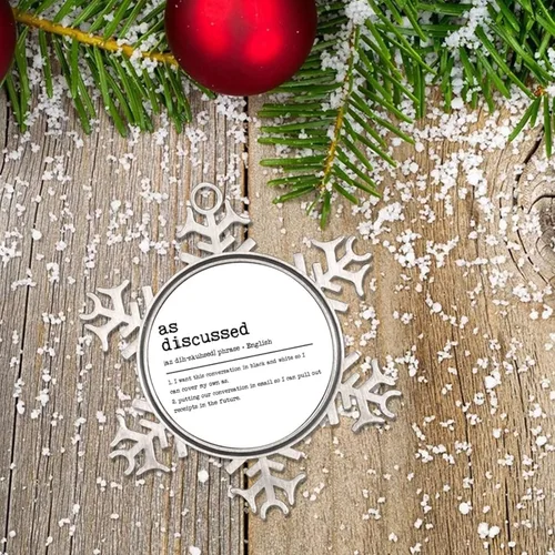 Vista 6 de Como se discutió Definición Diccionario Palabra Significado Cita Metal Copo de Nieve Adorno de Navidad para Árbol de Navidad Colgante Bola Invierno