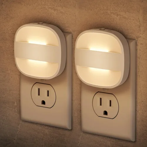 Vista 12 de LED Night Lights Plug Into Wall, Motion Sensor Foldable 2 Pack Night Light with Dusk to Dawn Sensor, 2000K/3000K/5000K Adjustable Brightness for