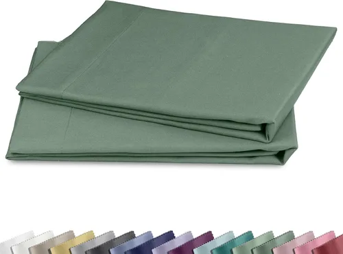 Vista 13 de California Design Den Juego de 2 fundas de almohada estándar tamaño Queen - 100% algodón, juego de 2 fundas de satén suave, se adapta a almohadas