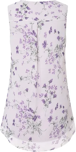 Vista 56 de Timeson - Camiseta de gasa sin mangas, blusa tipo túnica informal de doble capa para mujer