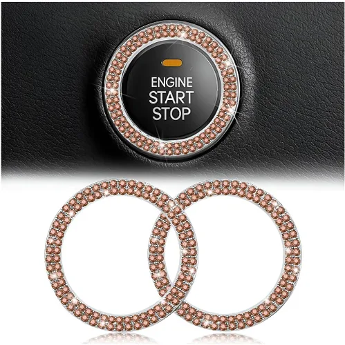Vista 38 de Calcomanías de anillo de arranque de motor con diamantes de imitación de cristal, paquete de 2 unidades, cubierta / calcomanías para botón de Doble