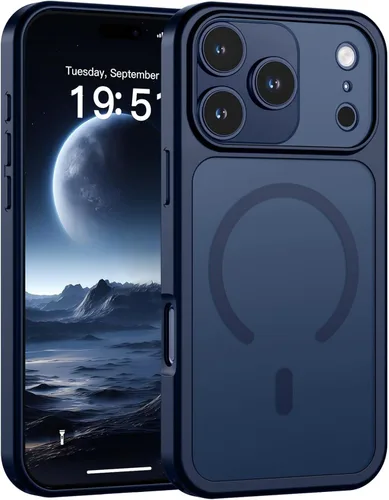 Vista 31 de SUPFINE Funda magnética para iPhone 11 Pro Max (compatible con MagSafe) (protección contra caídas de grado militar), delgada, translúcida mate, a