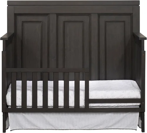 Vista 3 de Soho Baby Manchester - Kit de conversión de riel de protección de cuna a cama infantil, hierro negro liso, certificado GreenGuard Gold